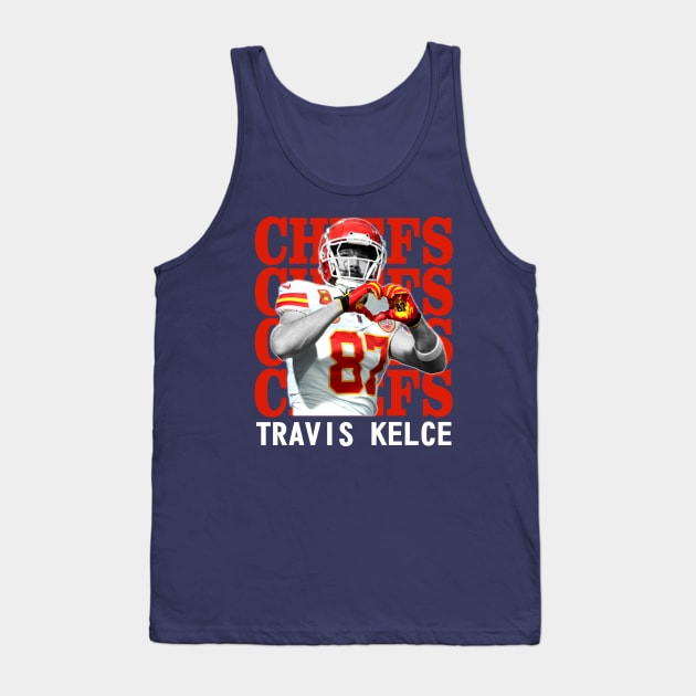 Kansas City Chiefs Travis Kelce 87 Tank Top by Thejockandnerd